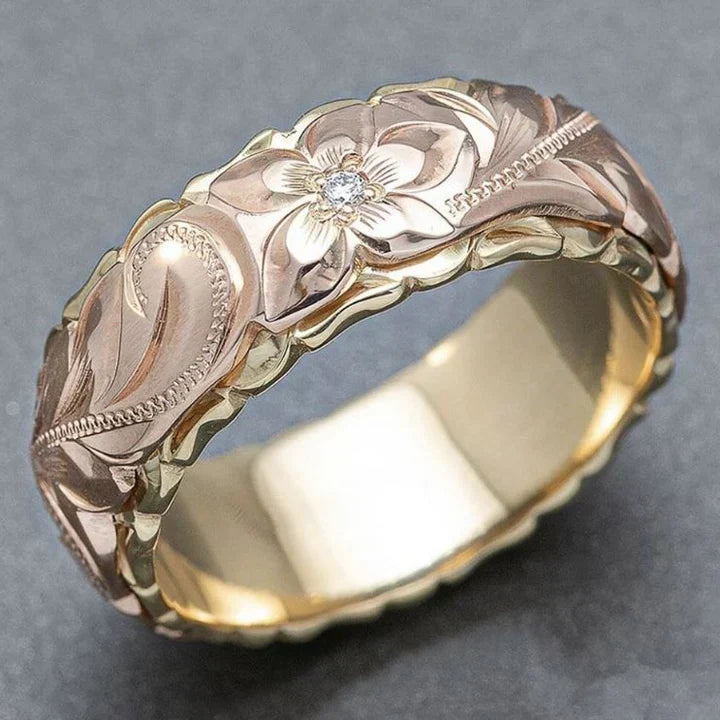 Anel Blume em ouro rosa vintage