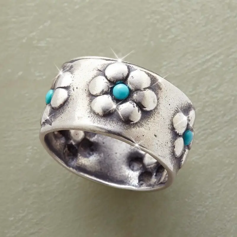 Anel Sunflower Blue Stone Silver - Dara