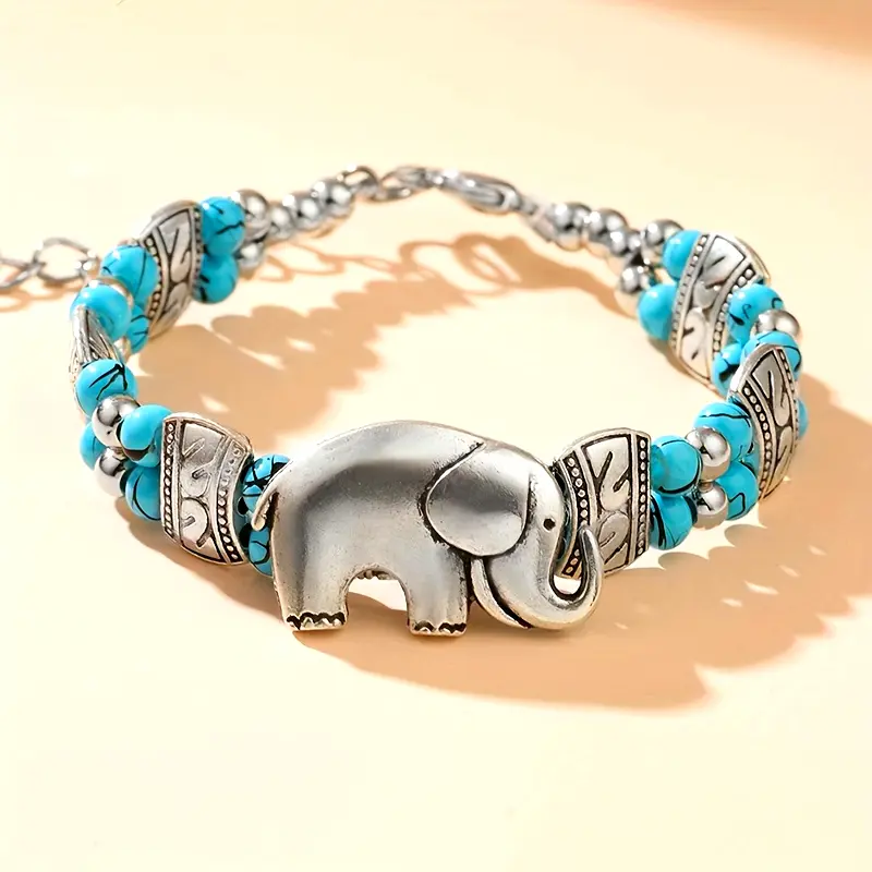 Pulseira Elephant Blue Silver - Elora