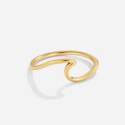 Anel para mulher onda fina em ouro – Estela
