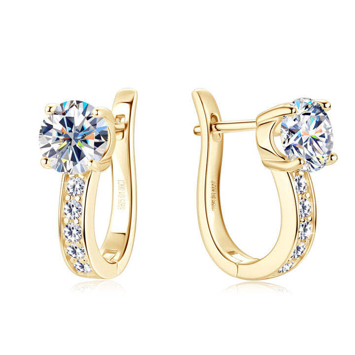 Brincos de lóbulo em moissanite - Nimue
