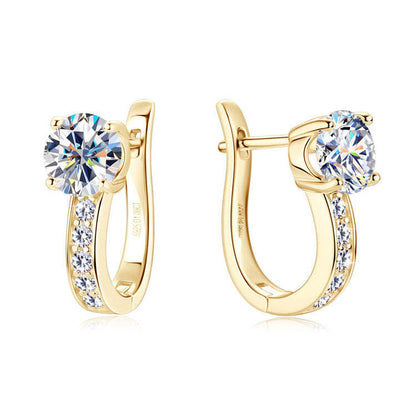 Brincos de lóbulo em moissanite - Nimue