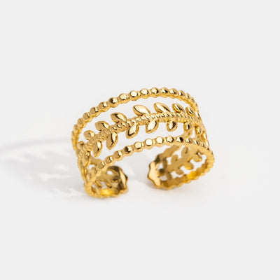 Anel para mulher com folha em ouro – Manuela