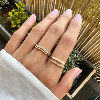 Anel para mulher com cristais em ouro – Katia