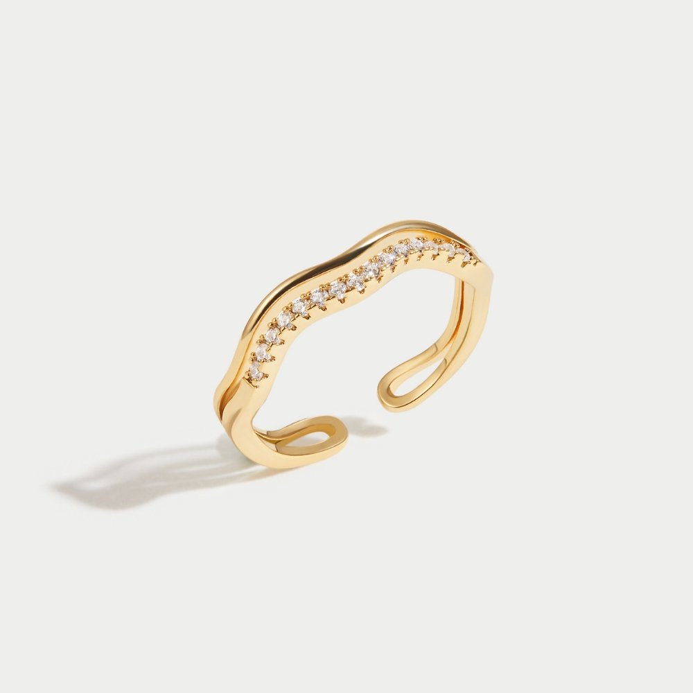 Anel para mulher com cristais em ouro – Katia