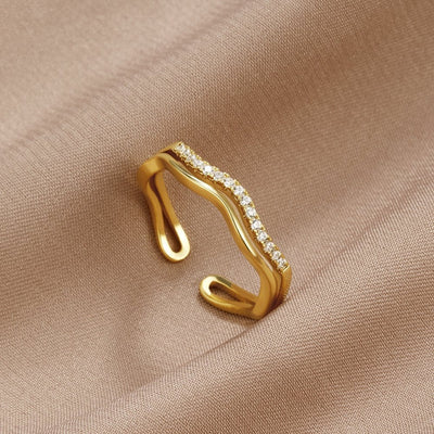 Anel para mulher com cristais em ouro – Katia