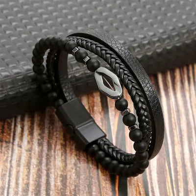 Elegant Vintage - Pulseira de couro de luxo