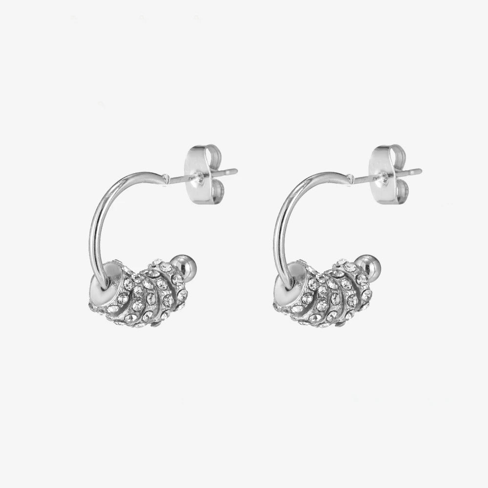 Brincos com volutas de cristal - Rebecca