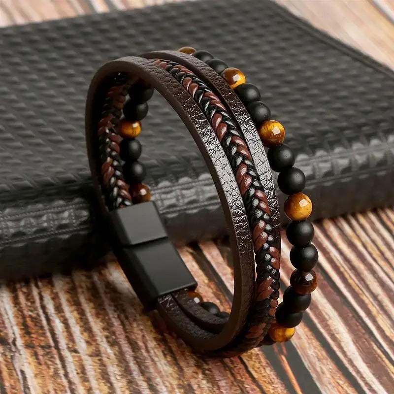 Elite Vintage - Pulseira de couro de luxo