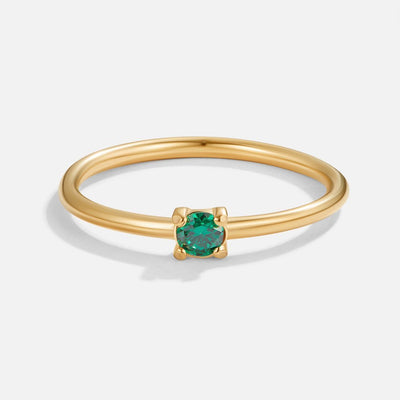 Anel para mulher com pedra do mês maio em ouro – Emma