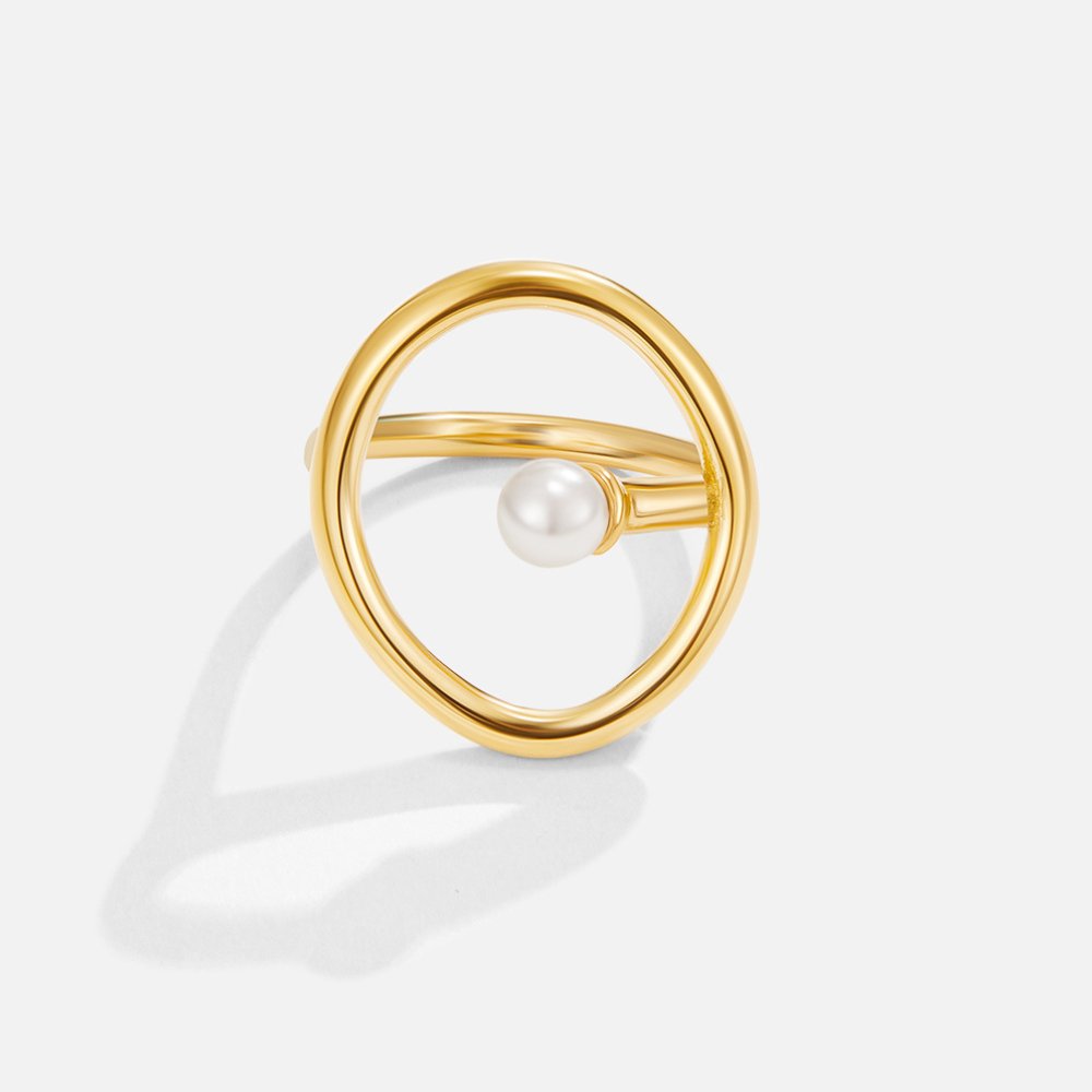 Anel para mulher com pérola em ouro – Ginevra