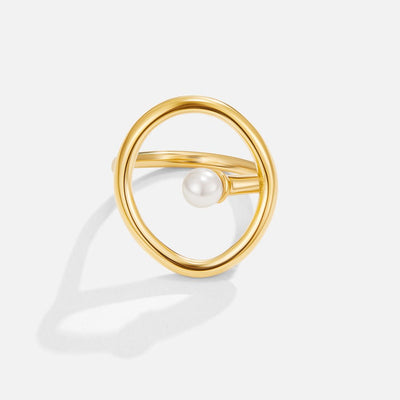 Anel para mulher com pérola em ouro – Ginevra