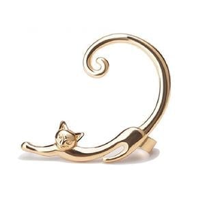 Brincos de senhora banhados a prata Gato curvo - Greta