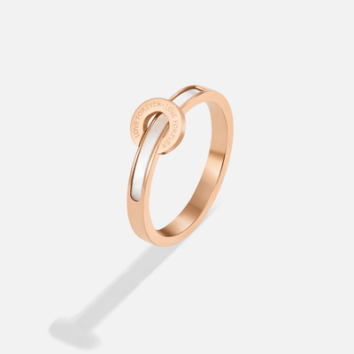 Anel para mulher motivo infinito em ouro rosa – Urbana