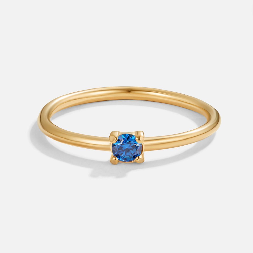 Anel para mulher com pedra do mês setembro em ouro – Rosa