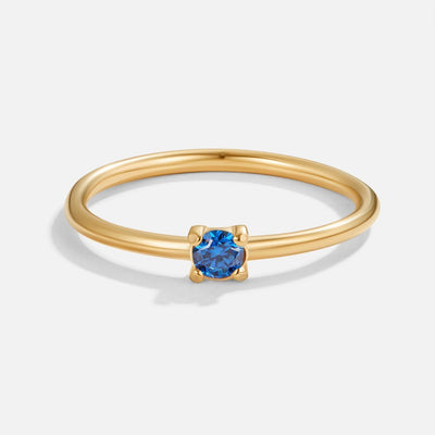 Anel para mulher com pedra do mês setembro em ouro – Rosa