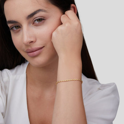 Pulseira ajustável de corrente entrançada - Tiziana