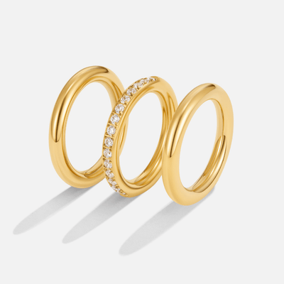 Anel para mulher com cristais em ouro – Virgínia