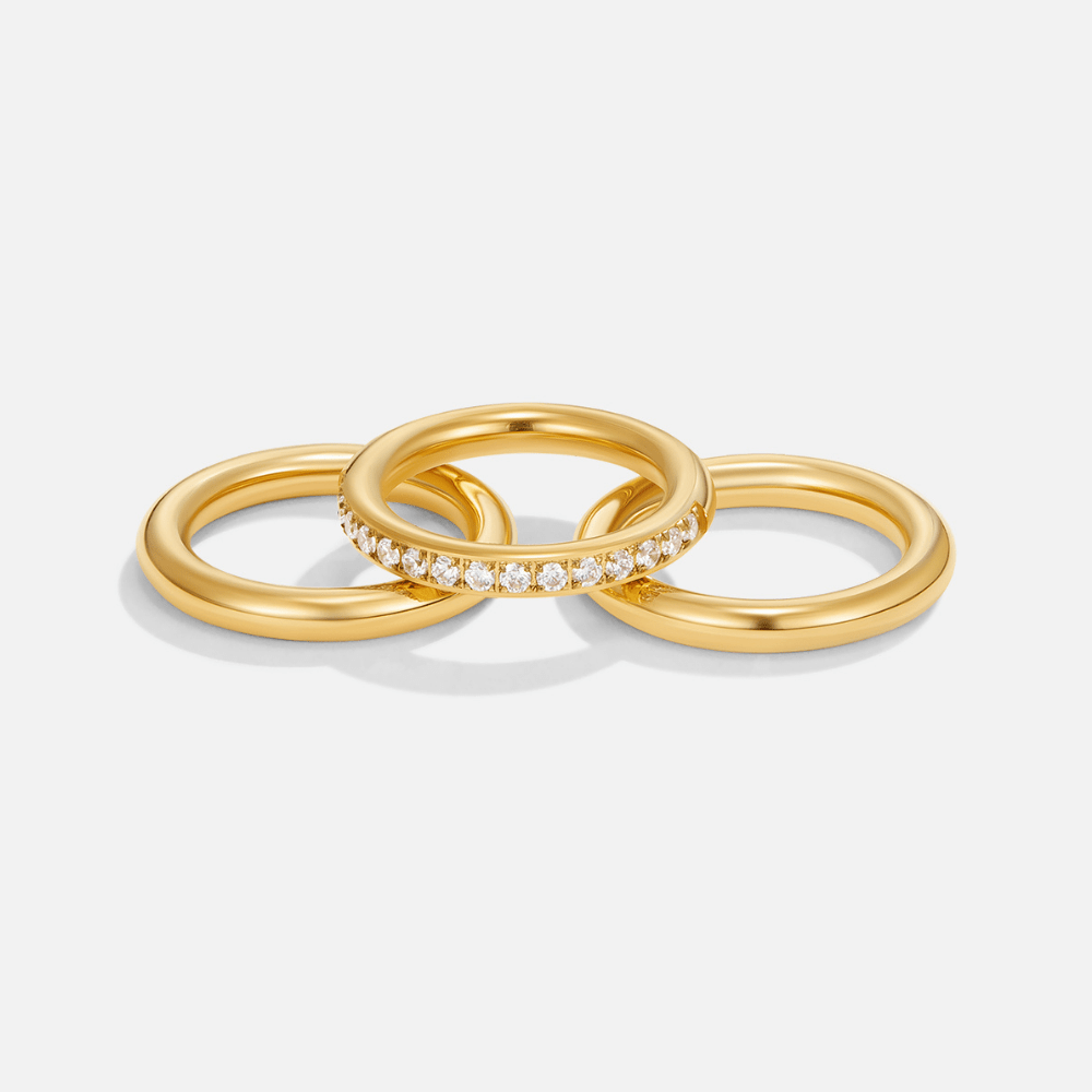 Anel para mulher com cristais em ouro – Virgínia