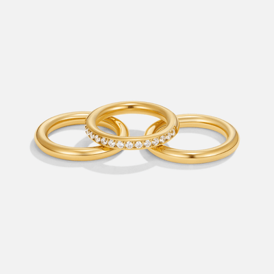 Anel para mulher com cristais em ouro – Virgínia