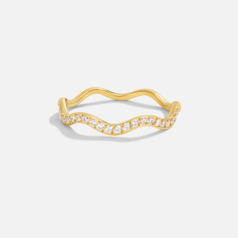 Anel para mulher com cristais em ouro – Margarida